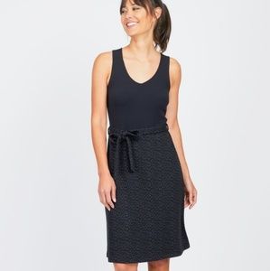 Le Tote Noir Belted Textured Dress Sz Small